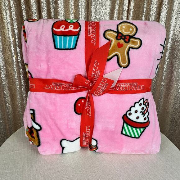Hello Kitty Pink Candy Land Christmas Blanket Throw Twin 60x90 - Picture 3 of 3